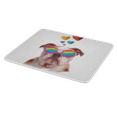 Planche À Découper Bouledogue anglais avec coeurs Saint-Valentin (Coin)