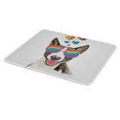 Planche À Découper Bouledogue avec des cœurs pour la Saint-Valentin (Coin)