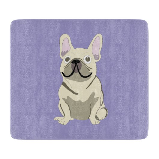 Planche À Découper Bouledogue Français crème, (Devant)