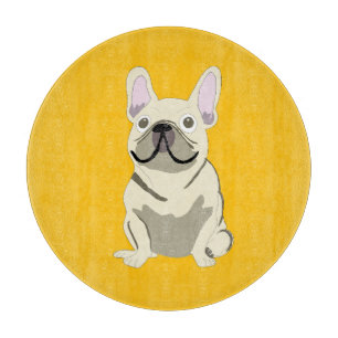 Planche À Découper Bouledogue Français crème