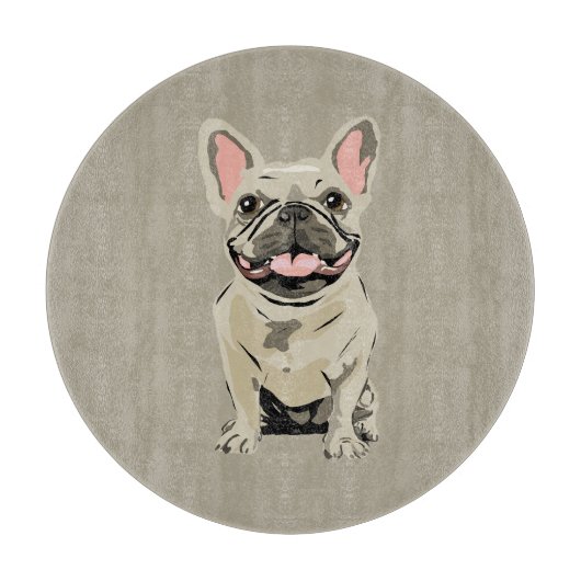 Planche À Découper Bouledogue Français Crème (Devant)