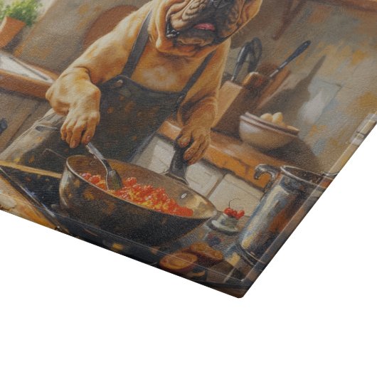 Planche À Découper Bouledogue français cuisine dans la cuisine (Coin)