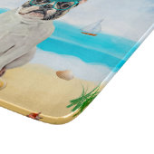 Planche À Découper Bouledogue français sur la plage (Coin)
