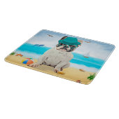 Planche À Découper Bouledogue français sur la plage (Coin)