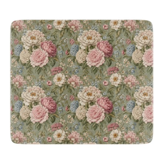 Planche À Découper Bouquet Botanique Vintage Équilibré (Devant)