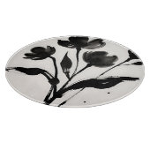 Planche À Découper Bouquet de fleurs à l'encre noire (Coin)