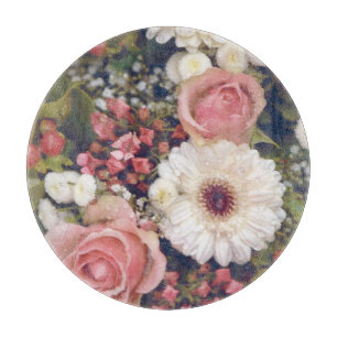 Planche À Découper Bouquet de fleurs de roses roses romantiques