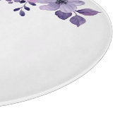 Planche À Découper Bouquet de fleurs violettes à l'aquarelle (Coin)