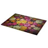 Planche À Découper Bouquet De Roses Blanches Rose Jaune Fleurs (Coin)