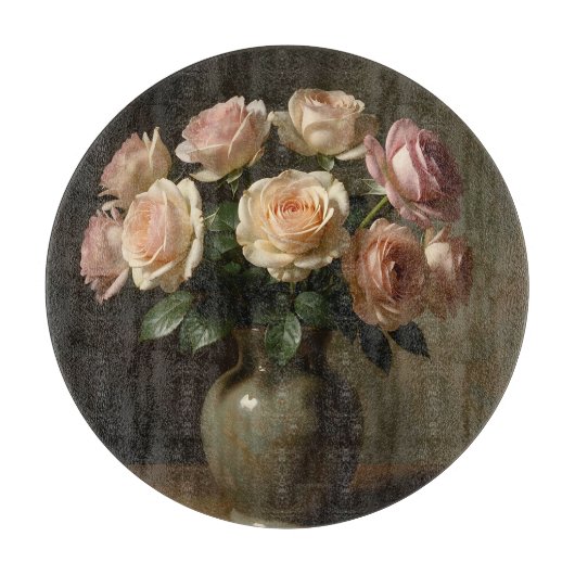 Planche À Découper Bouquet de roses rouges classiques nature morte (Devant)