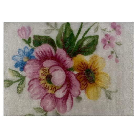 Planche À Découper Bouquet de tasses à thé  (Devant)