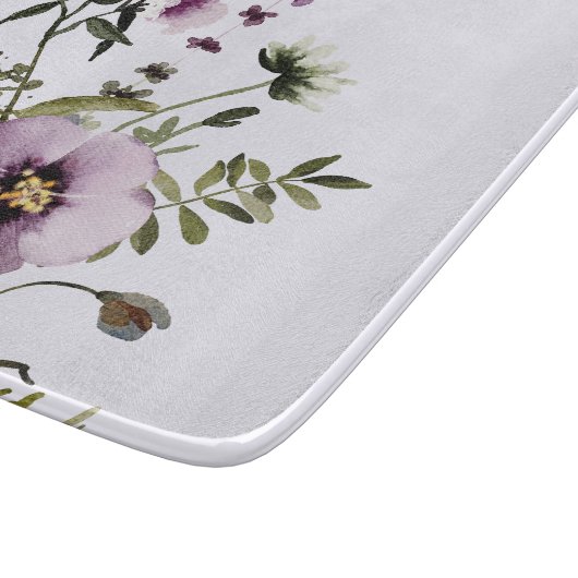 Planche À Découper Bouquet Fleur sauvage pourpre Aquarelle Florale (Coin)