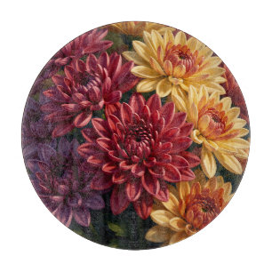 Planche À Découper Bouquet floral de dahlia vibrant 