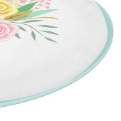 Planche À Découper Bouquet Rose ananas rose jaune (Coin)