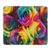 Planche À Découper Bouquet Rose arc-en-ciel (Devant)