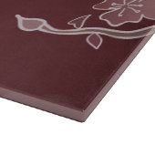 Planche À Découper Bourgogne Cerisier Fleur de Fleur Personnalisé Ann (Coin)