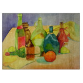 Planche À Découper Bouteilles aquarelles (Devant)