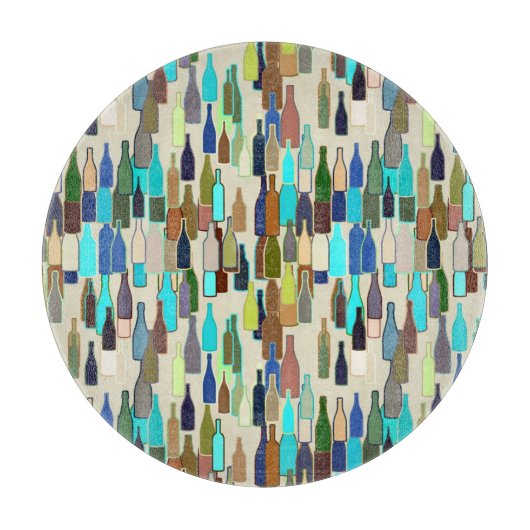 Planche À Découper Bouteilles de vin, couleur multi, arrière - plan (Devant)