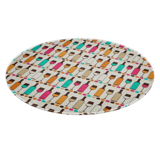 Planche À Découper Bouteilles et verres rétro (Coin)