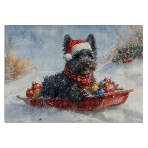 Planche À Découper Bouviers Des Flandres Chien en Luge Noël
