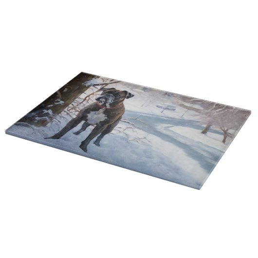 Planche À Découper Boxe Laisser Neige Noël (Coin)