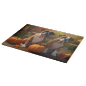 Planche À Découper Boxer Chiot Automne Citrouille de plaisir (Coin)