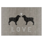 Planche À Découper Boykin Spaniel Silhouettes Love (Devant)
