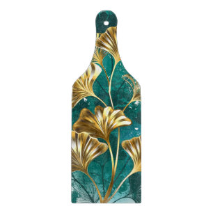 Planche À Découper Branche avec Feuilles d'or Ginko Biloba