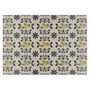 Planche À Découper Branche de Citron Décorative de Verger de Citrons