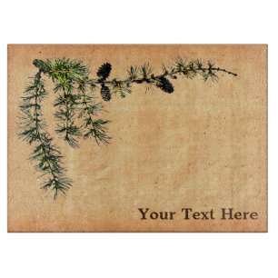 Planche À Découper Branche de Larque sur vieux papier