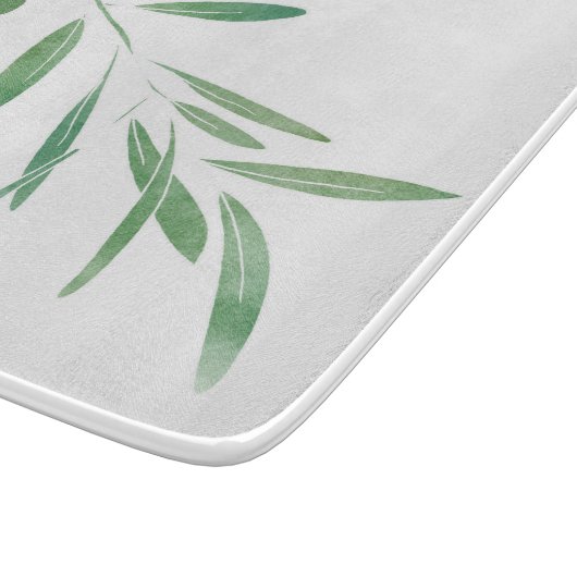 Planche À Découper Branche d'olive aquarelle (Coin)