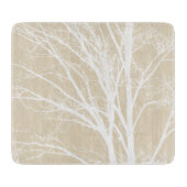 Planche À Découper Branches d'arbre blanc crème rustique (Devant)