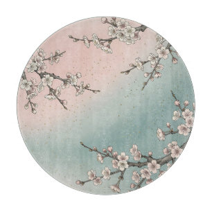 Planche À Découper Branches de cerisier rose délicat Sakura