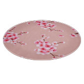Planche À Découper Branches de fleurs de cerisier rose motif (Coin)