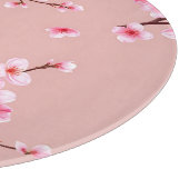 Planche À Découper Branches de fleurs de cerisier rose motif (Coin)