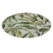 Planche À Découper Branches d'olivier à l'aquarelle Botanique (Coin)