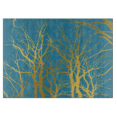 Planche À Découper Branches Gold Tree Motif Arrière - plan bleu (Devant)