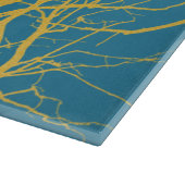 Planche À Découper Branches Gold Tree Motif Arrière - plan bleu (Coin)