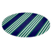 Planche À Découper Brayures blanches et vertes motif avec bleu marine (Coin)