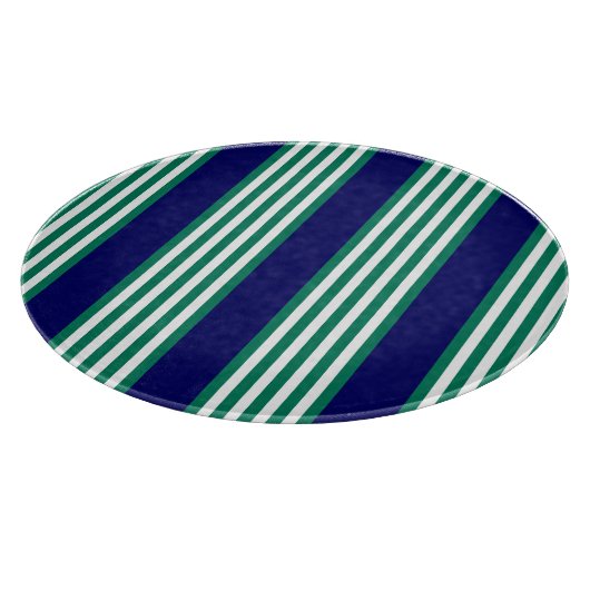 Planche À Découper Brayures blanches et vertes motif avec bleu marine (Coin)