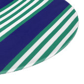 Planche À Découper Brayures blanches et vertes motif avec bleu marine (Coin)