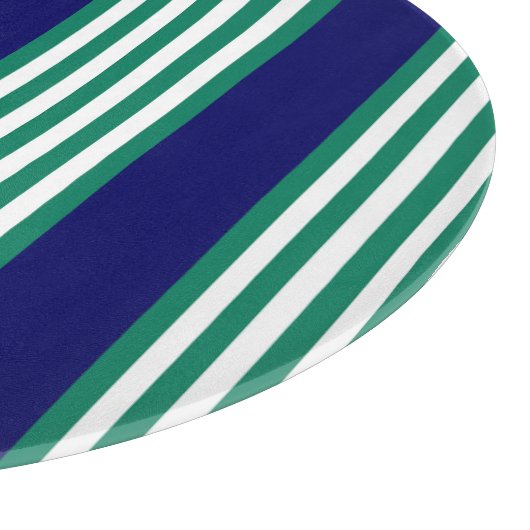 Planche À Découper Brayures blanches et vertes motif avec bleu marine (Coin)