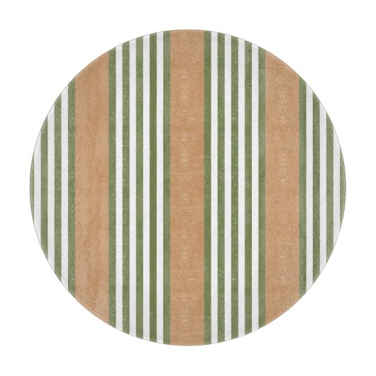 Planche À Découper Brayures vert olive et blanc motif avec bronze (Devant)
