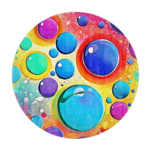 Planche À Découper Bright Circle Pop Art (Devant)
