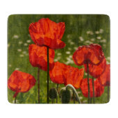 Planche À Découper Bright Poppies Close Up Photo (Devant)