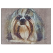 Planche À Découper Brindle et Chih blanc Tzu Chig (Devant)