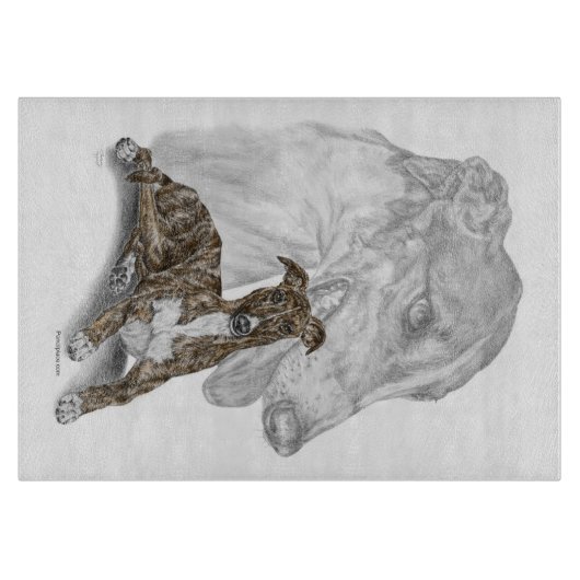 Planche À Découper Brindle Greyhound Chig Art (Devant)
