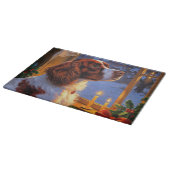 Planche À Découper Brittany Spaniel with Christmas Lights Holiday (Coin)