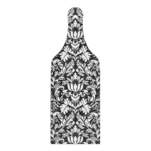 Planche À Découper Brocard de dentelle en damas noir et blanc vintage