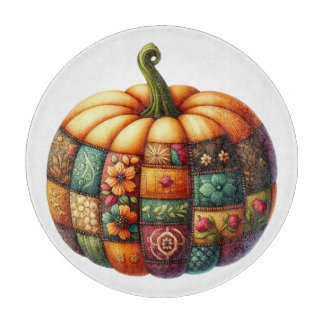 PLANCHE À DÉCOUPER BRODERIE COLORÉE REGARD AUTOMNE CITROUILLE